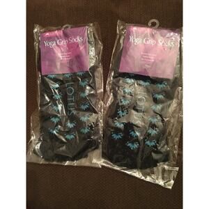 LOTUS Yoga Grip Socks for Women Non Slip, Toeless Non Skid, LYSK14, NEW 2 Pack!